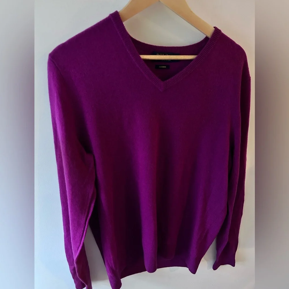 Polo Ralph Lauren men’s cashmere purple/pink sweater